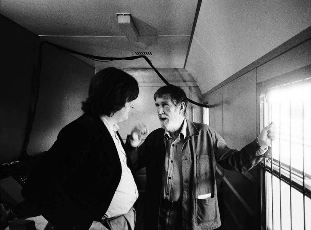 Gianni Sassi e John Cage, foto di F. Simion